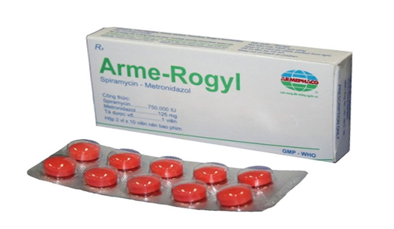 Arme Rogyl là thuốc kháng sinh được dùng phối hợp cùng với Spiramycin