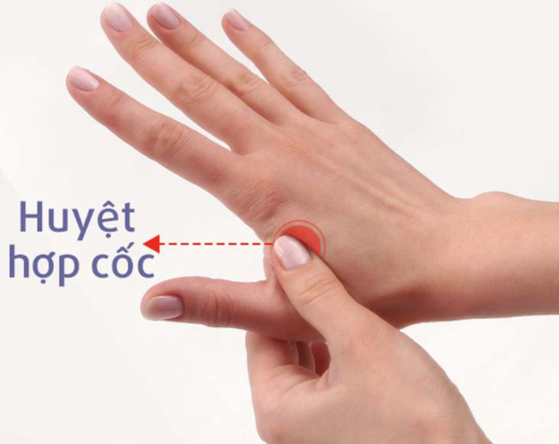 Bấm vào huyệt Hợp Cốc ở giữa ngón trỏ và ngón cái có thể chữa đau răng