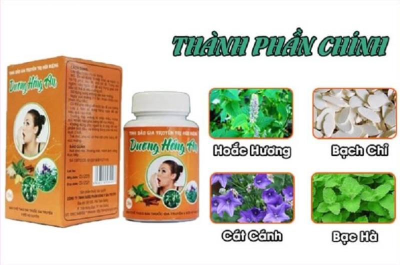 Thành phần của thuốc hôi miệng Dương Hồng An