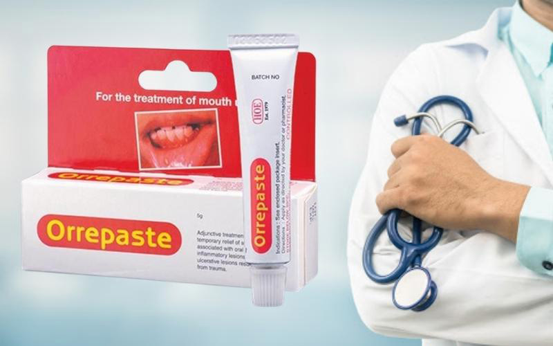 Orrepaste là sản phẩm trị nhiệt miệng dạng kem có độ bám dính tốt trên bề mặt vết thương