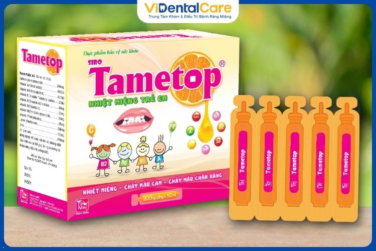 Thuốc Tametop được bào chế dưới dạng siro và có hiệu quả tốt trong điều trị nhiệt miệng